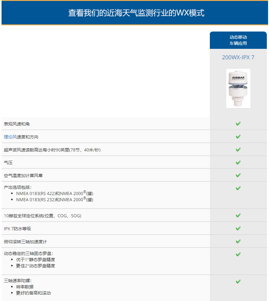 AIRMAR浮標(biāo)專用氣象站200WX-IPX7